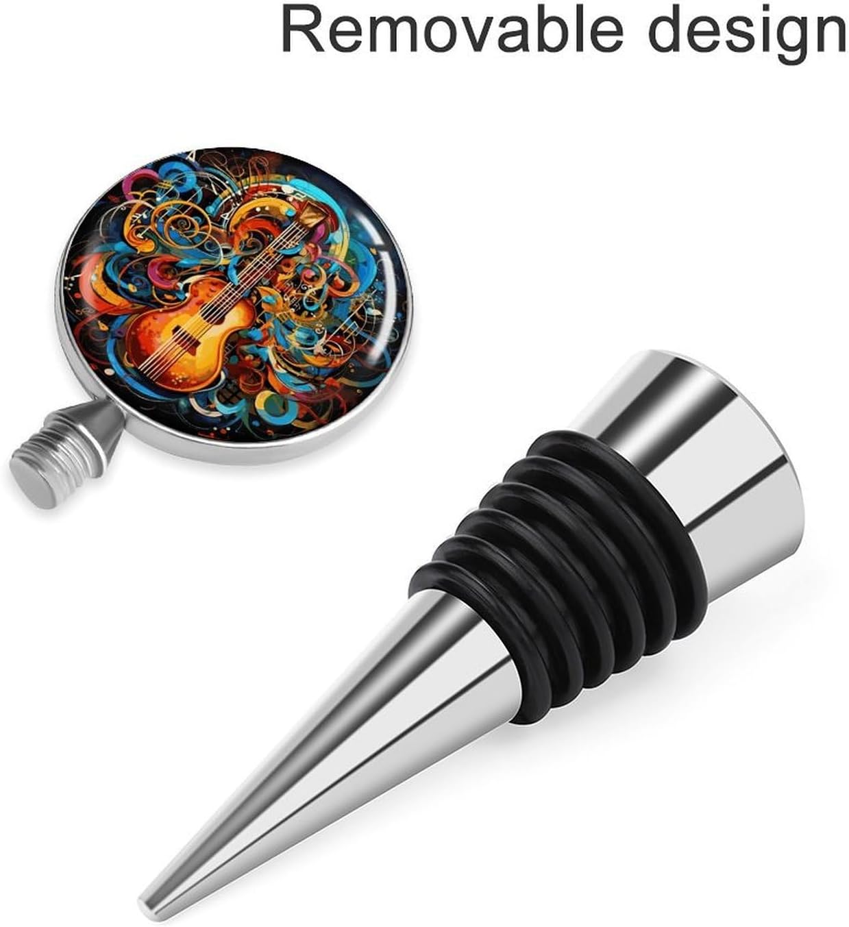 Music Series Wine Stopper, Vacuum Wine Bottle Sealer, Silicone Sealing Bottle Plug for Wine Lovers Caps to Preserve Freshness, Perfect for Parties And Gifts