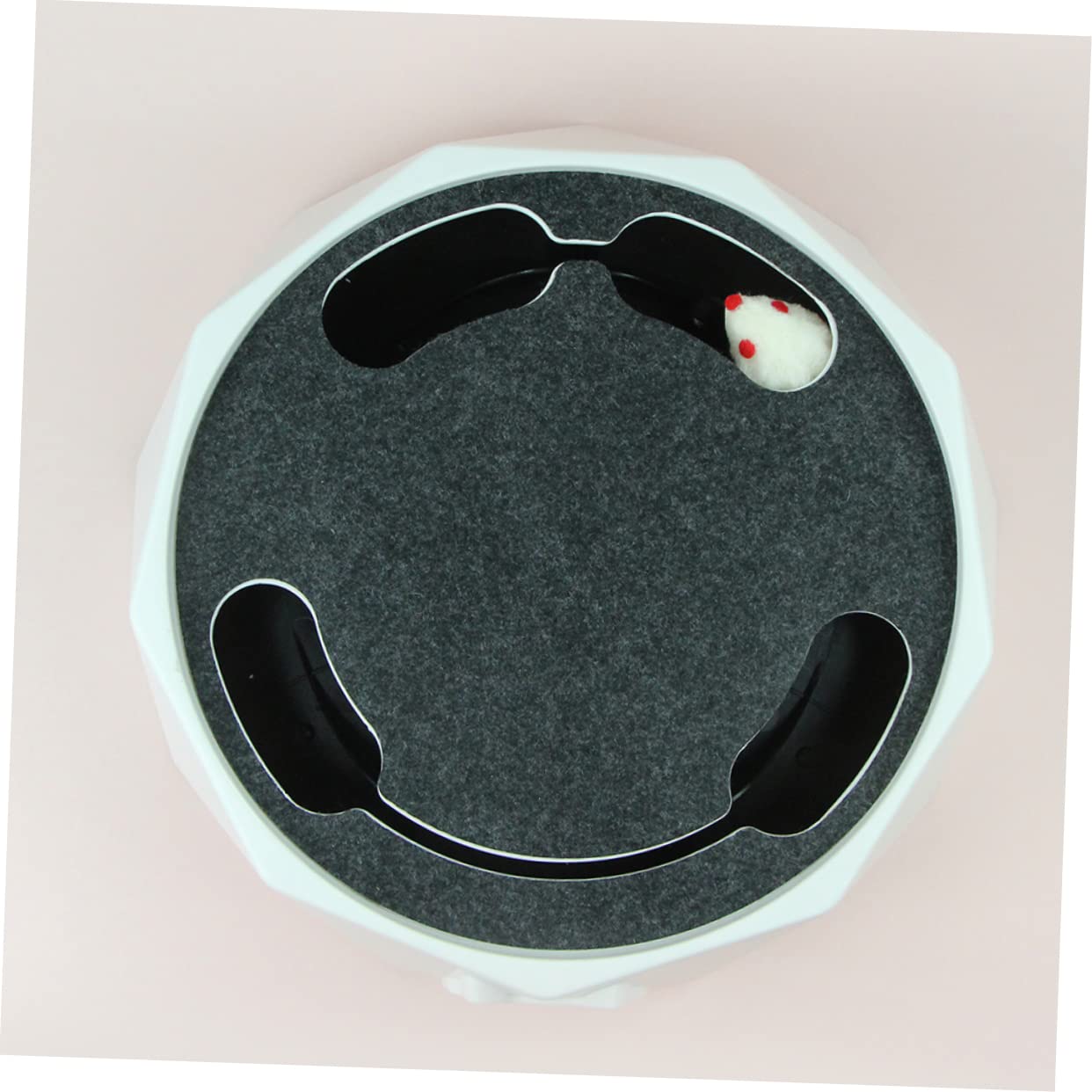 YARNOW Jouet Électrique Interactif pour Chaton Souris Fouisseuse en Abs Blanc, Fonctionnant 3 Piles AA, pour Stimuler Le Jeu Intérieur des Chats