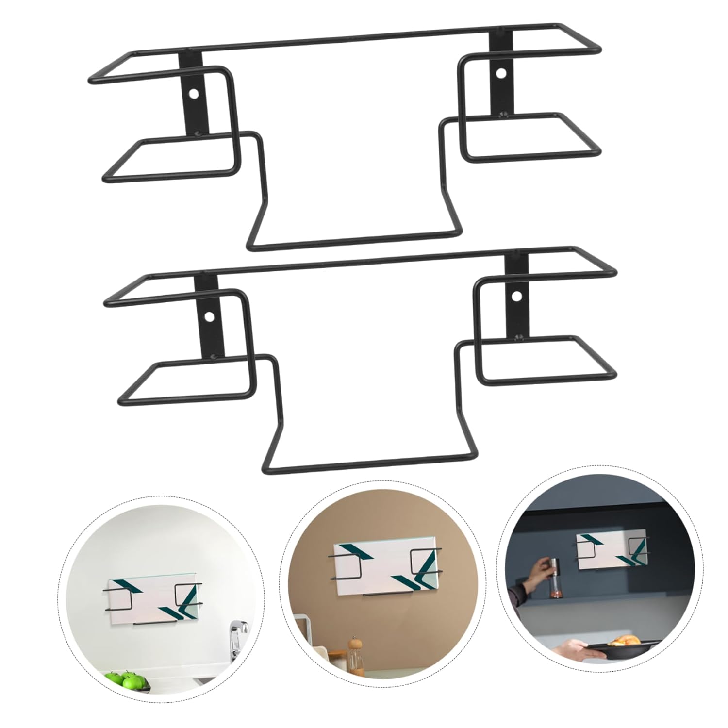 Gatuida 3sets Wall Mount Tissue Box Holder Glove Dispenser Holder Metal Glove Box Organizer 2pcs*3
