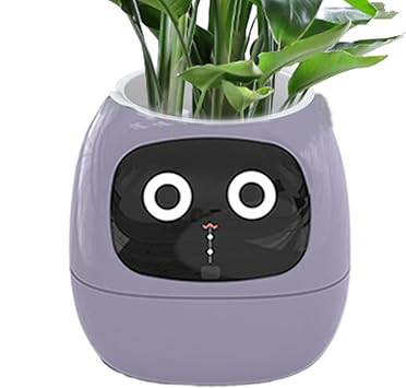 Smart Planter Pot - Intelligent Planter, Smart Pet Planter | Rich Gesture Interaction Intelligent Plant Pot, Multiple Expressions Plant Robot for Living Room Smart Gesture Interaction Indoor
