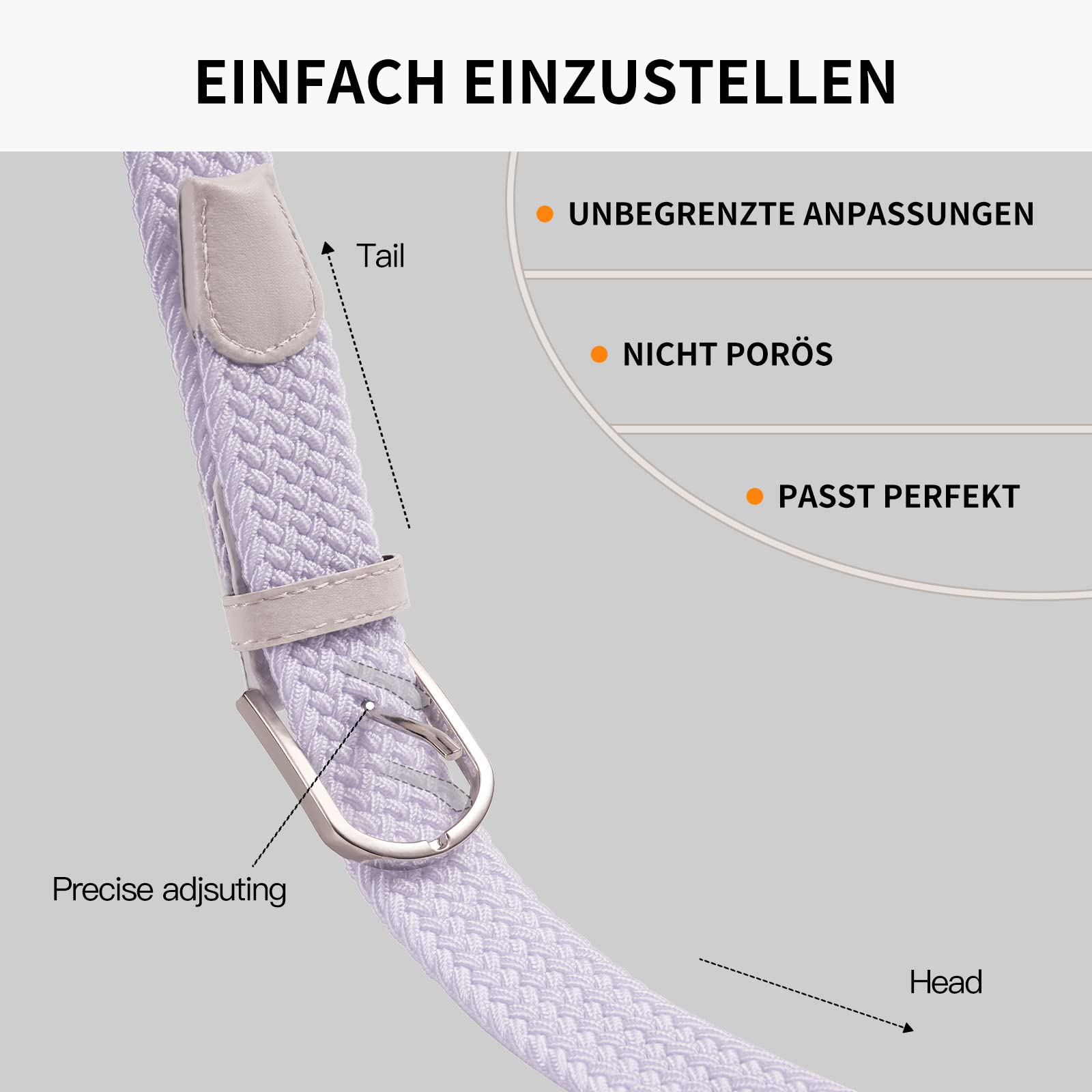 TANGCHAO 2 Pezzi Cintura Elastica Intrecciata per Uomo e Donna Cinturino Elastica Intrecciata con Fibbia in Lega di Zinco 33mm (1.25") Colori Multipli