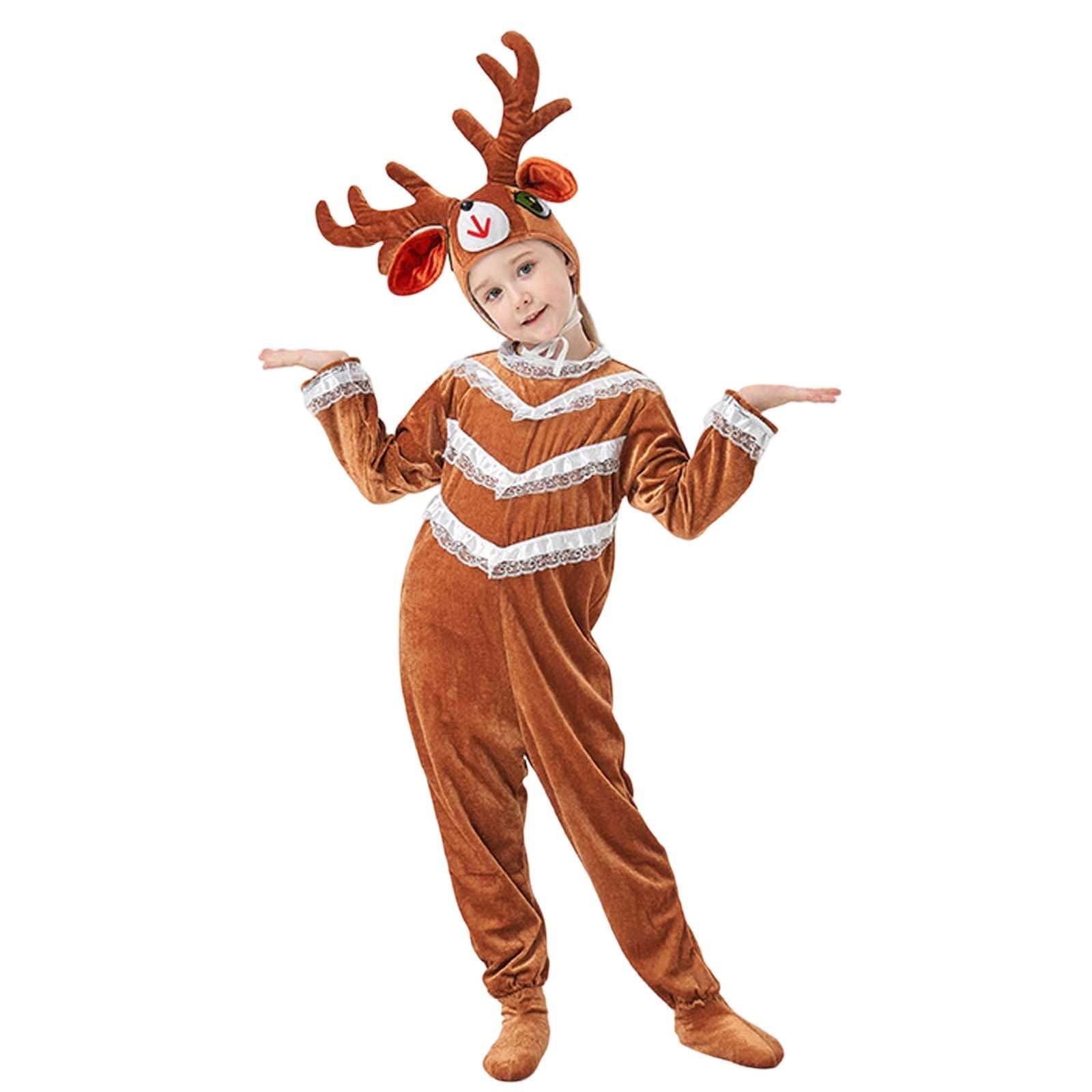 Generisch Kostium dziecięcy renifera, zwierzę, do gry filmowej, uroczy strój na wieczór kawalerski, przebranie cosplay, garderoba na święta, festiwale, występy