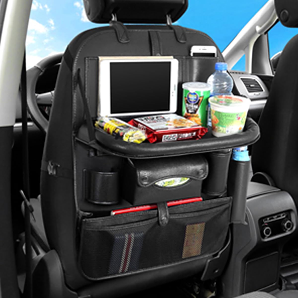 RAKSONIC Popular Items Car Seat Back Pocket, Rear Seat Storage, Stain Proof, Car Storage Pocket, Seat Back Pocket, Premium Waterproof PU Car Seat Back