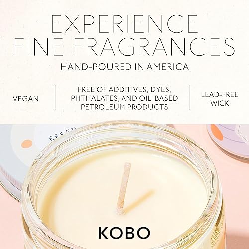 Miniatura 6 de KOBO Vela Bellini de melocotón (4 onzas) | Colección Pastiche | Vela de soja 100% pura | Vela perfumada totalmente natural, vertida a mano en
