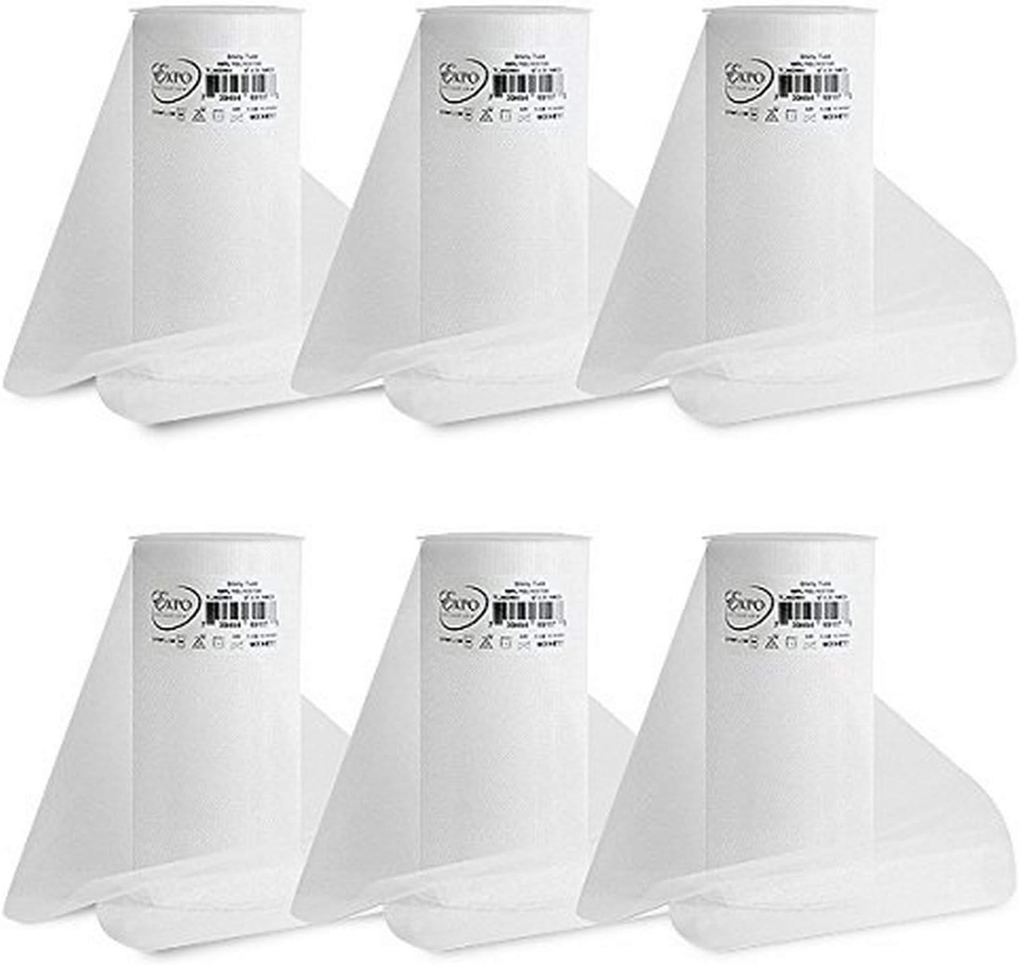 Expo International Pack of 6 Premium Shiny Tulle Spools of 6 Inch X 25 Yards | White