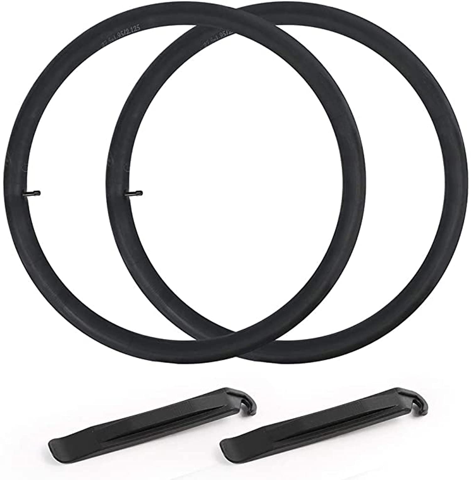 27.5 Mountain Bike Tubes (2 Pack), Schrader Valve (32mm), 27.5 x 1.75 27.5 x 1.95 27.5 x2.10 27.5 x2.125 27.5 x 2.40 Road/Mountain Bike Inner Tubes, Plus 2 Nylon Plastic Tire Levers