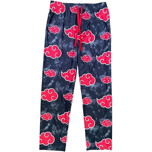 Bioworld Naruto Shippuden Mens' Akatsuki Clouds Pajama Sleep Lounge Pants