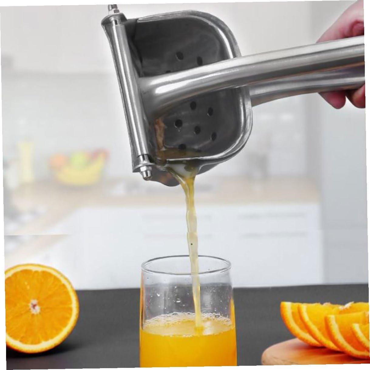 Mobestech Stainless Steel Manual Citrus Juicer Portable Hand Press Squeezer for Lemon Orange Grapefruit Lightweight Fruit Juice Extractor Kitchen Tool