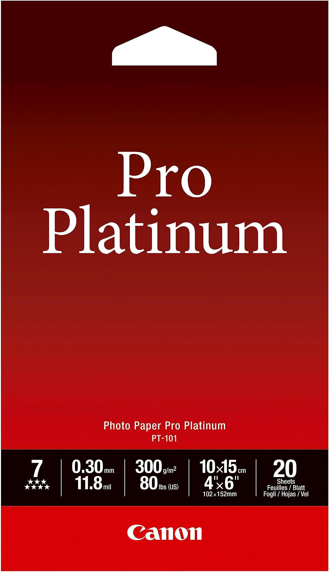 Papier Photo Brillant Canon PP-201 - Format Carré 13x13cm, Lot De 20 Feuilles