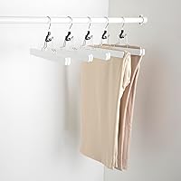 Vista 5 de Yaxa Basics Perchas de madera para pantalones, color blanco, paquete de 10