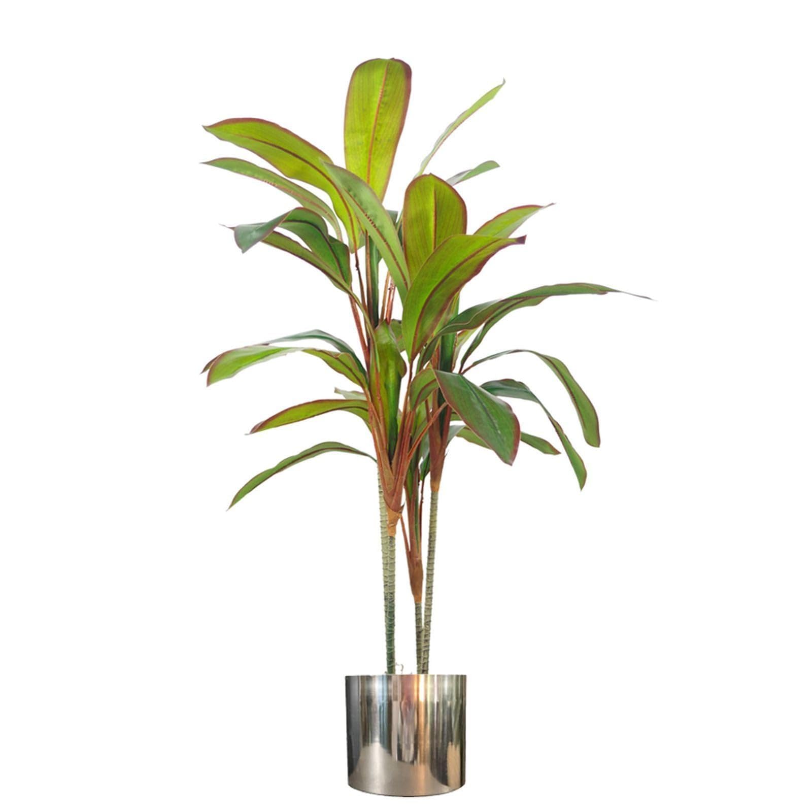 Leaf Dracaena Large Silver Tropical Artificial Palm Plant, Dracaena Large Silver, 100Cm