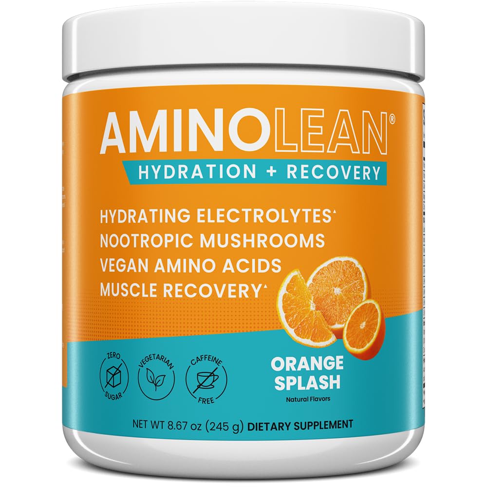 RSP NUTRITIONAminoLean Recovery - Post Workout BCAAs Amino Acids Supplement + Electrolytes, BCAAs and EAAs for Hydration Boost, Immunity Support - Muscle Recovery Drink, Vegan Aminos, Blood Orange