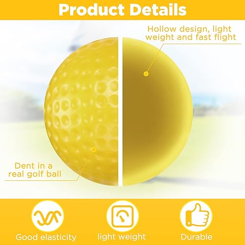 Miniatura 9 de 120 pelotas de práctica de golf pelotas de plástico huecas pelotas de golf de entrenamiento con 2 bolsas de almacenamiento de malla con cordón para