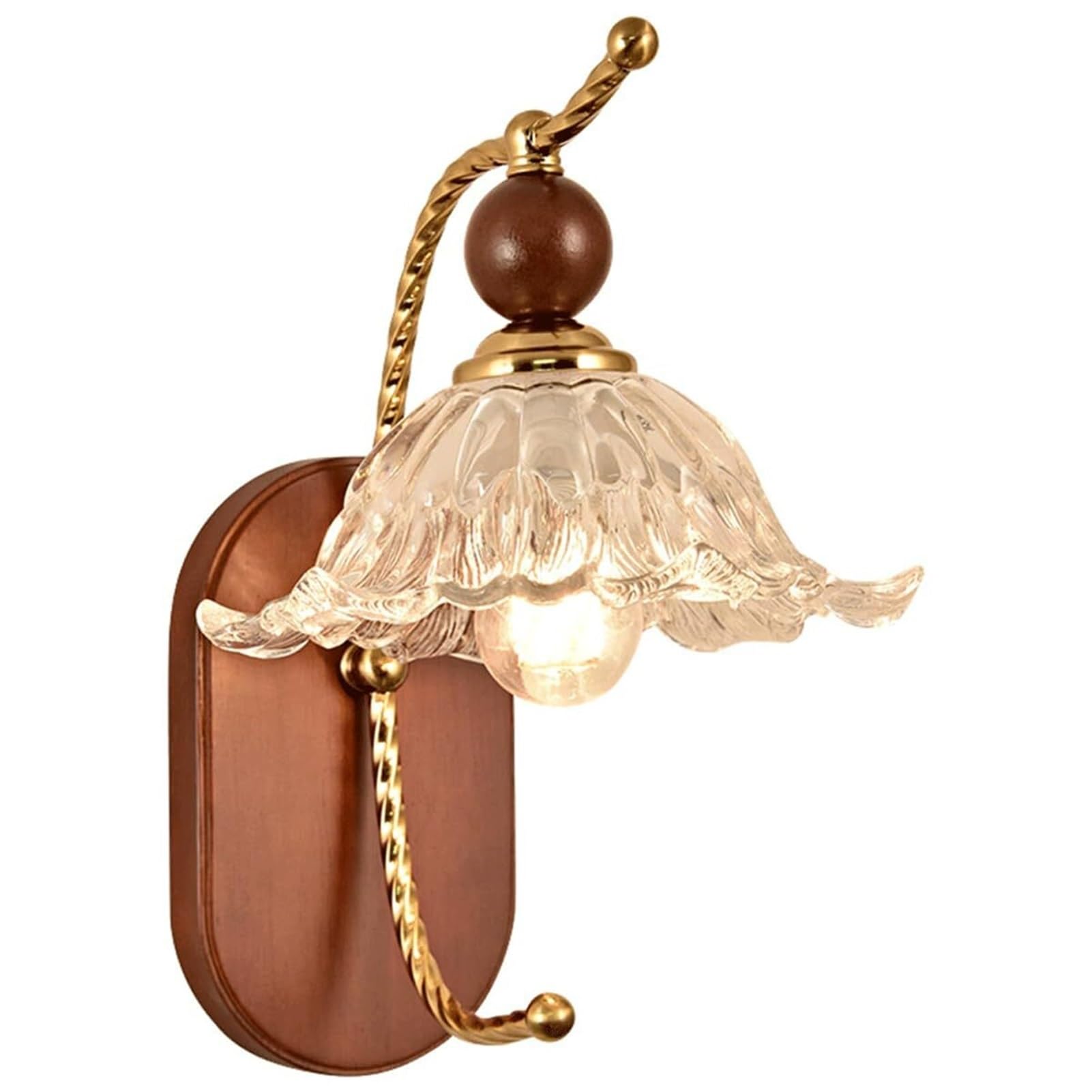 KBUUKYYXouy Vintage American Style Wall Light Lamp Sconce Fixture Stylish Glass Lampshade Super Bright Decorative for Living Room Entryway Mirror