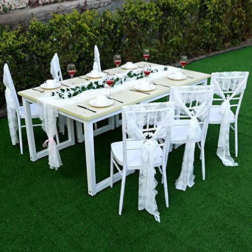 AerWo White Runner in pizzo bianco (28 x 118in) e