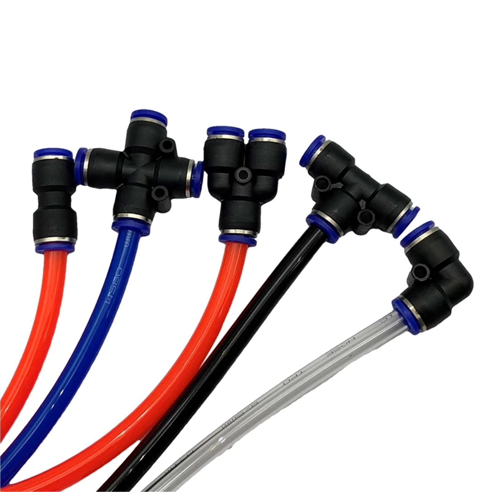 Conectores rápidos neumáticos for mangueras y tubos. Fabricados en plástico PE/PU/PY/PM/PV/PP. for mangueras de 4 mm, 6 mm y 8 mm. Paquete de 10 unidades.(LSA (10PCS A LOT),Use 8mm hose)
