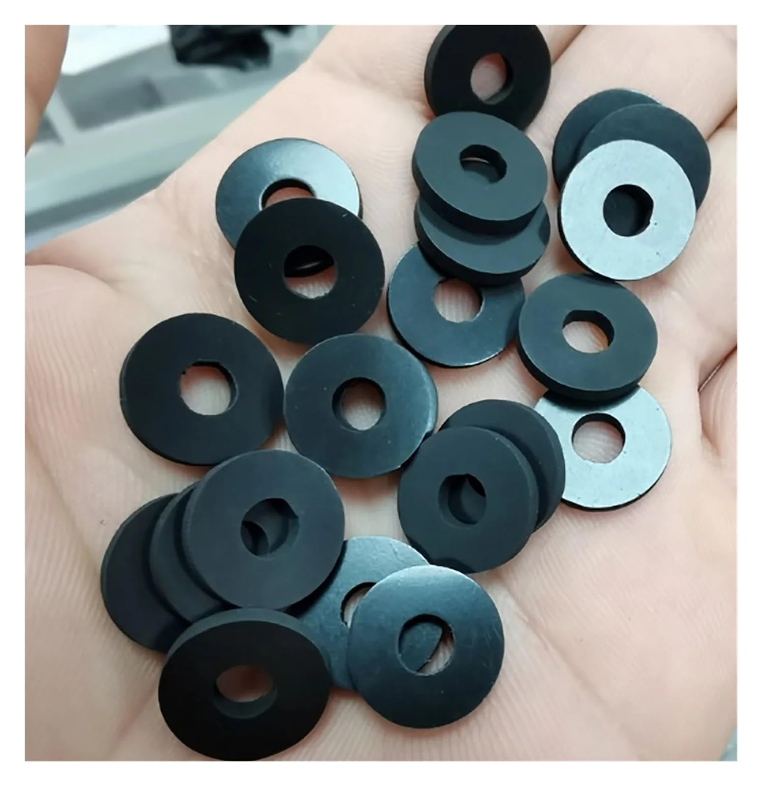 Juntas planas de fluororubro 19x26x3mm 16x23x2mm Arandela sellado negra Junta tórica corrugada for grifo(16x23x2mm-100pcs)