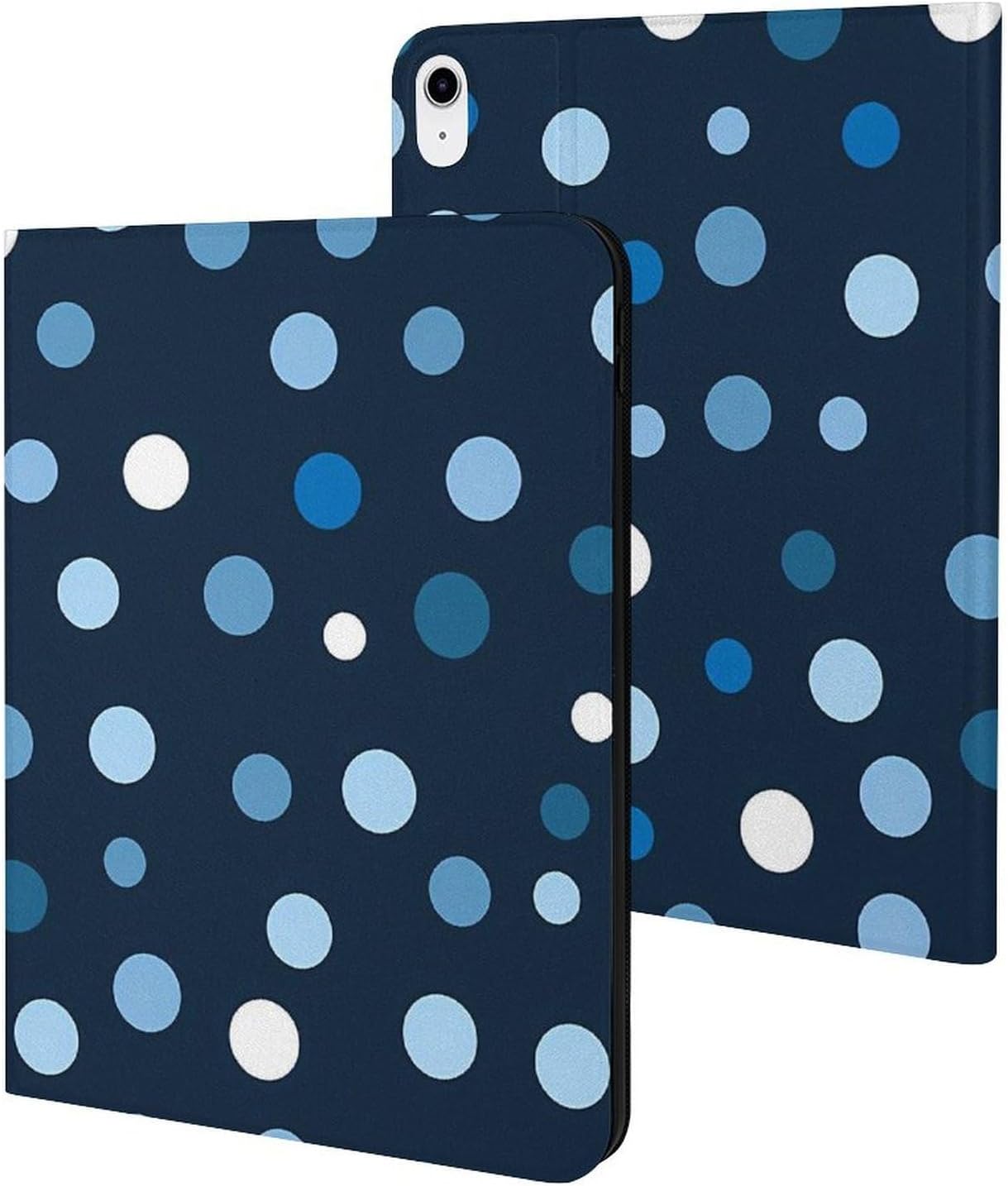 Dot Dark Blue Printed Case Trifold Stand Protective Cover Compatible with iPad 10代 (10.9in)