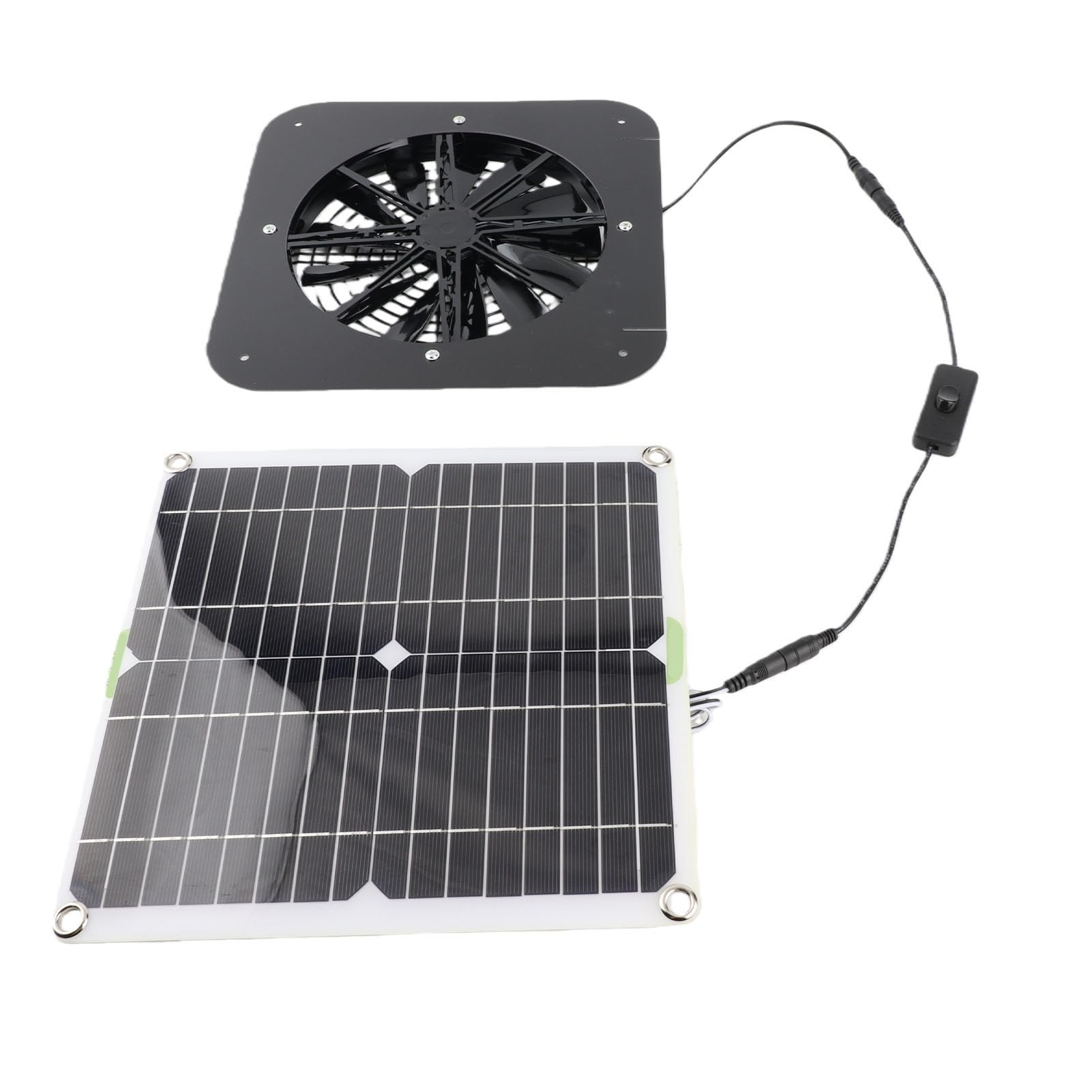 Rengue Ventilatore di Scarico Solare Ventilatore di Ventilazione | Silicone Monocristallino, Cavo di Commutazione, Adatto per Pollaio, Serra, e Soffitta