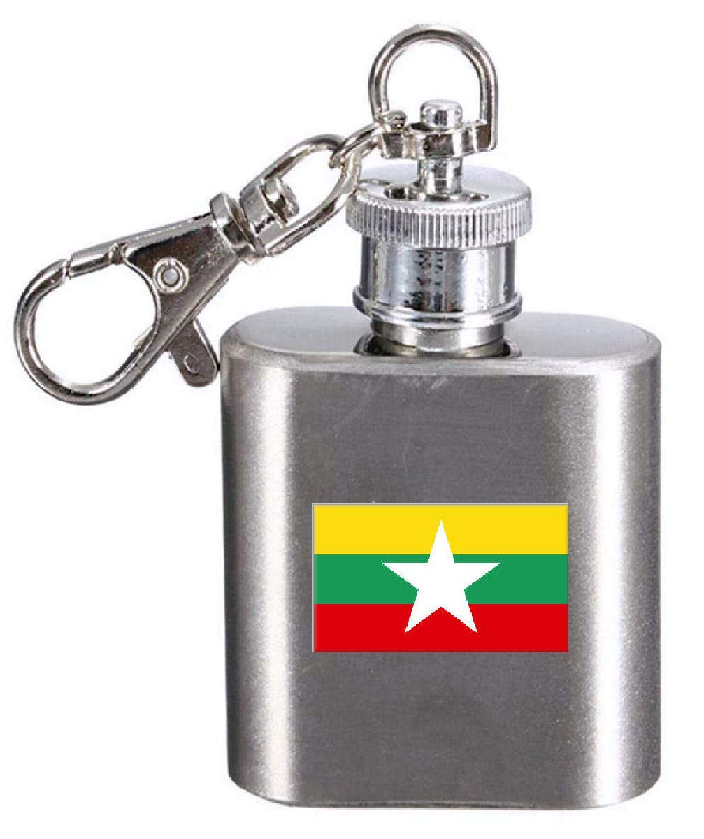 Porte-clés flasque drapeau Birmanie pour vos randonnées et soirées