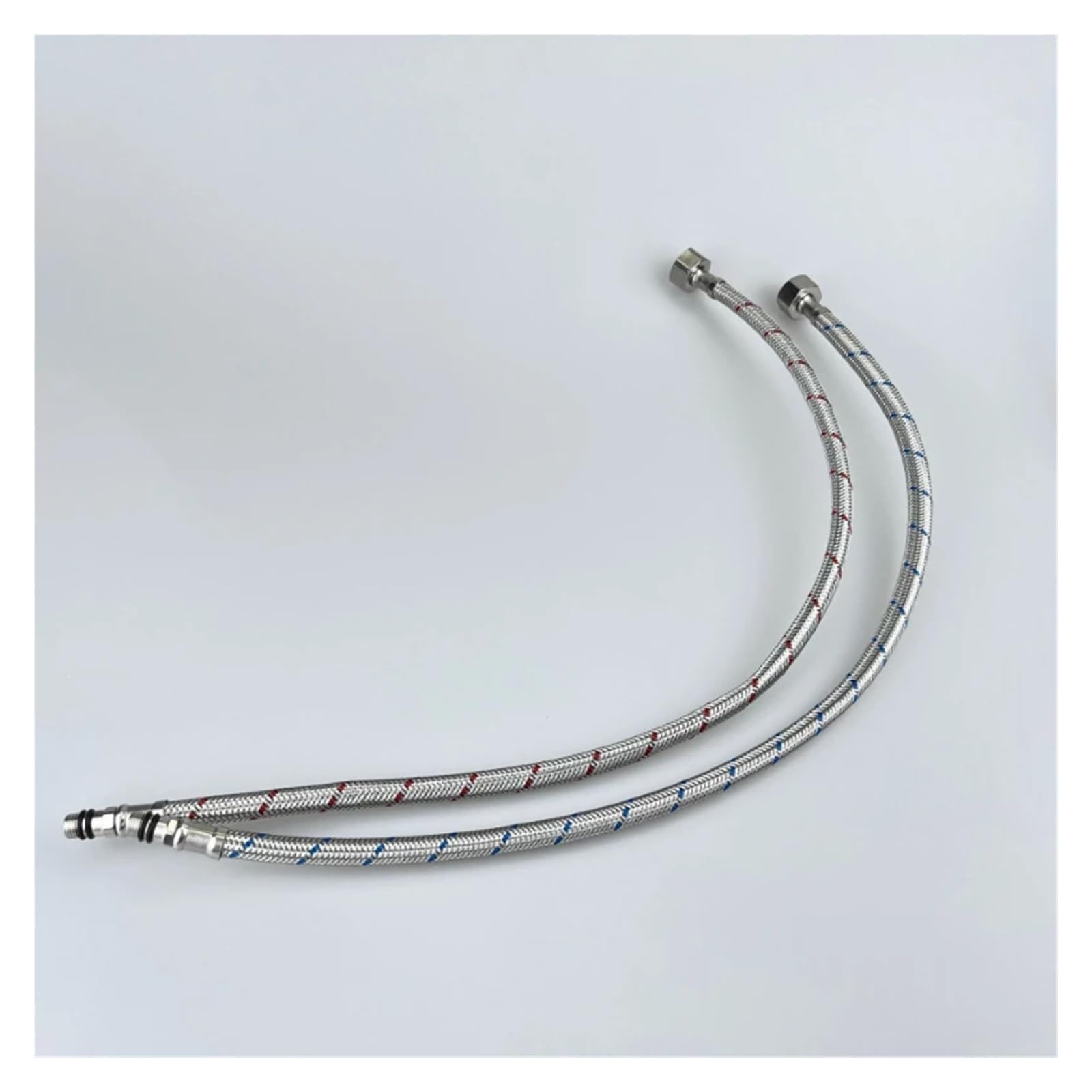Tubo Flessibile Intrecciato in Acciaio Inox 304, Tubo di Ingresso per Rubinetto Acqua Calda e Fredda a Testa Singola 1/2 3/8 9/16 60 cm Confezione da 2 (C)