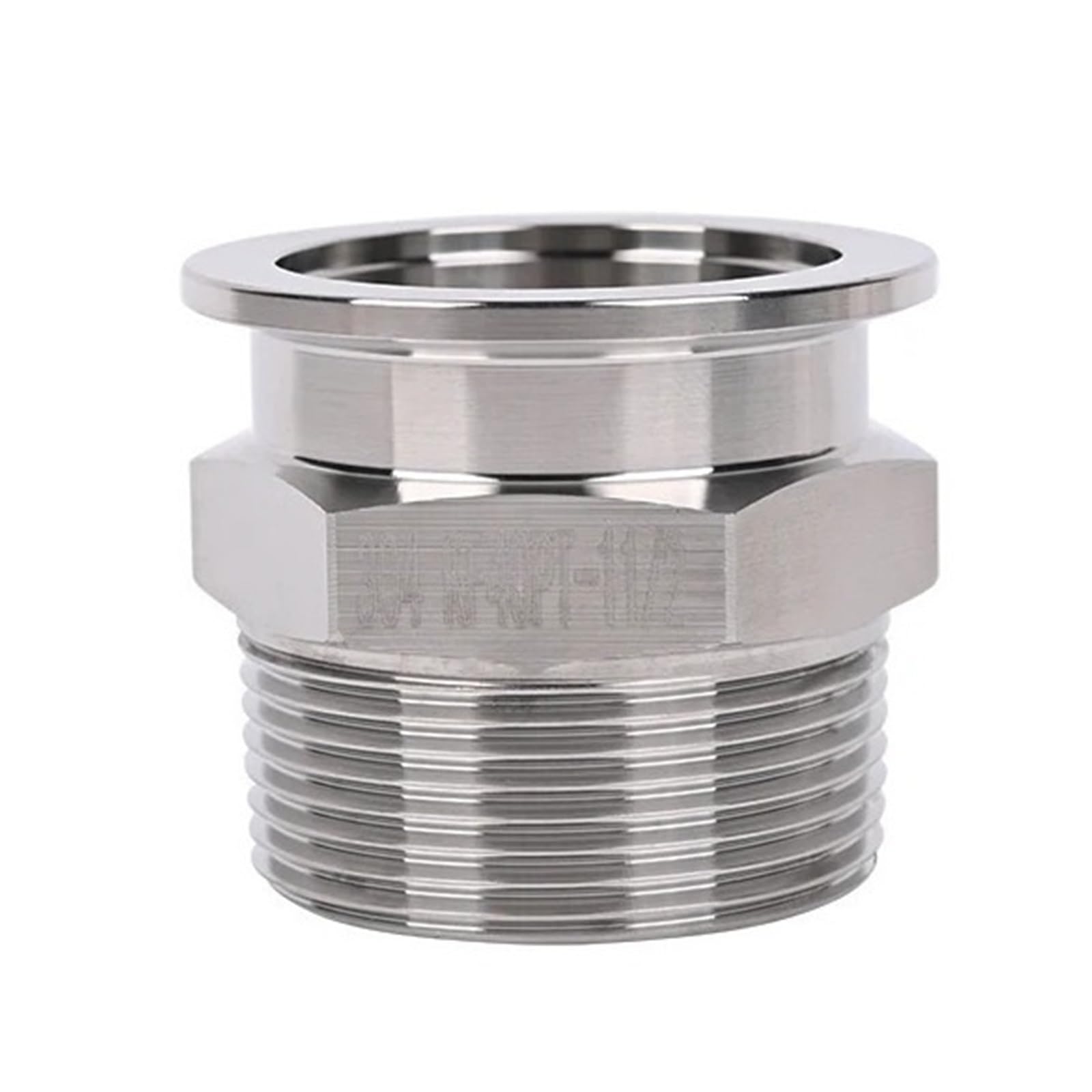 Adaptador de brida de vacío KF40/KF50 a rosca macho BSPT (0.12 pulgadas a 2 pulgadas), acero inoxidable 304, accesorio de tubería hexagonal para uso industrial y de laboratorio (KF50,2 pulgadas)
