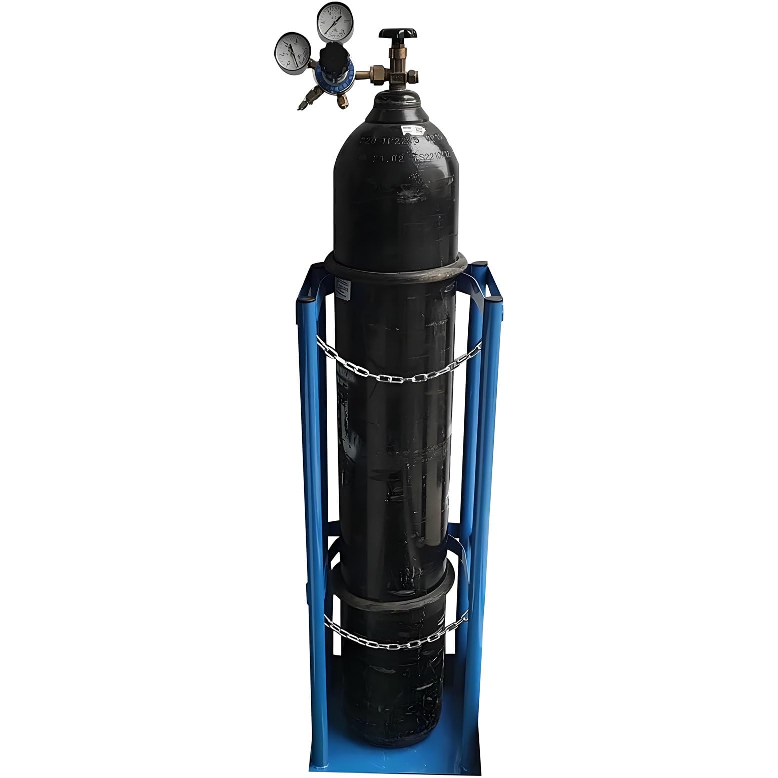 OWOHYG Oxygen Tank Holder Floor Stand With Chain,Secure Storage Rack For Laboratory Clinic Use.-31x30x100cm