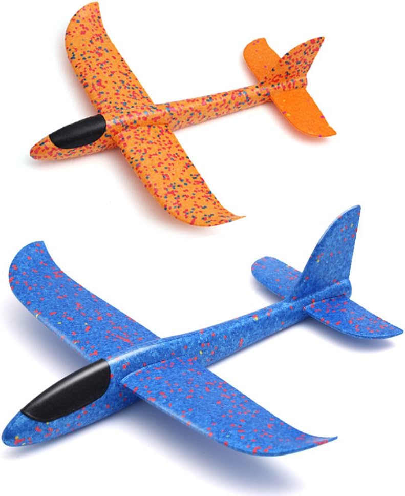 Weoxpr 2 Pack Soft Foam Airplane, Manual Throwing Inertial Plane Model for Outdoor Sports Toy ＆ Kids Toys Gift