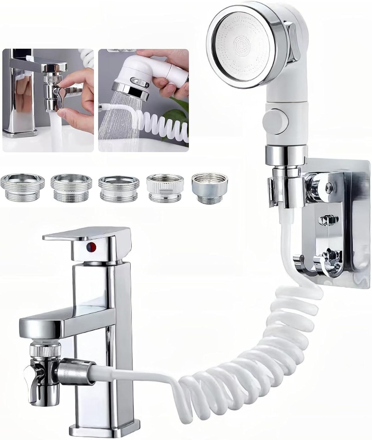 MANYHORSES Sink Faucet Hose Sprayer Attachment Hair Pet Rinser