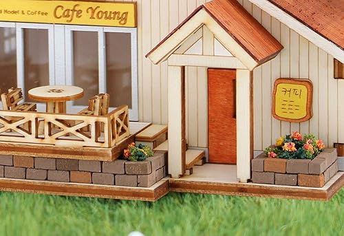 Miniatura 4 de Young Modeler Kit de modelo de madera de escritorio Provence Cafe YM663