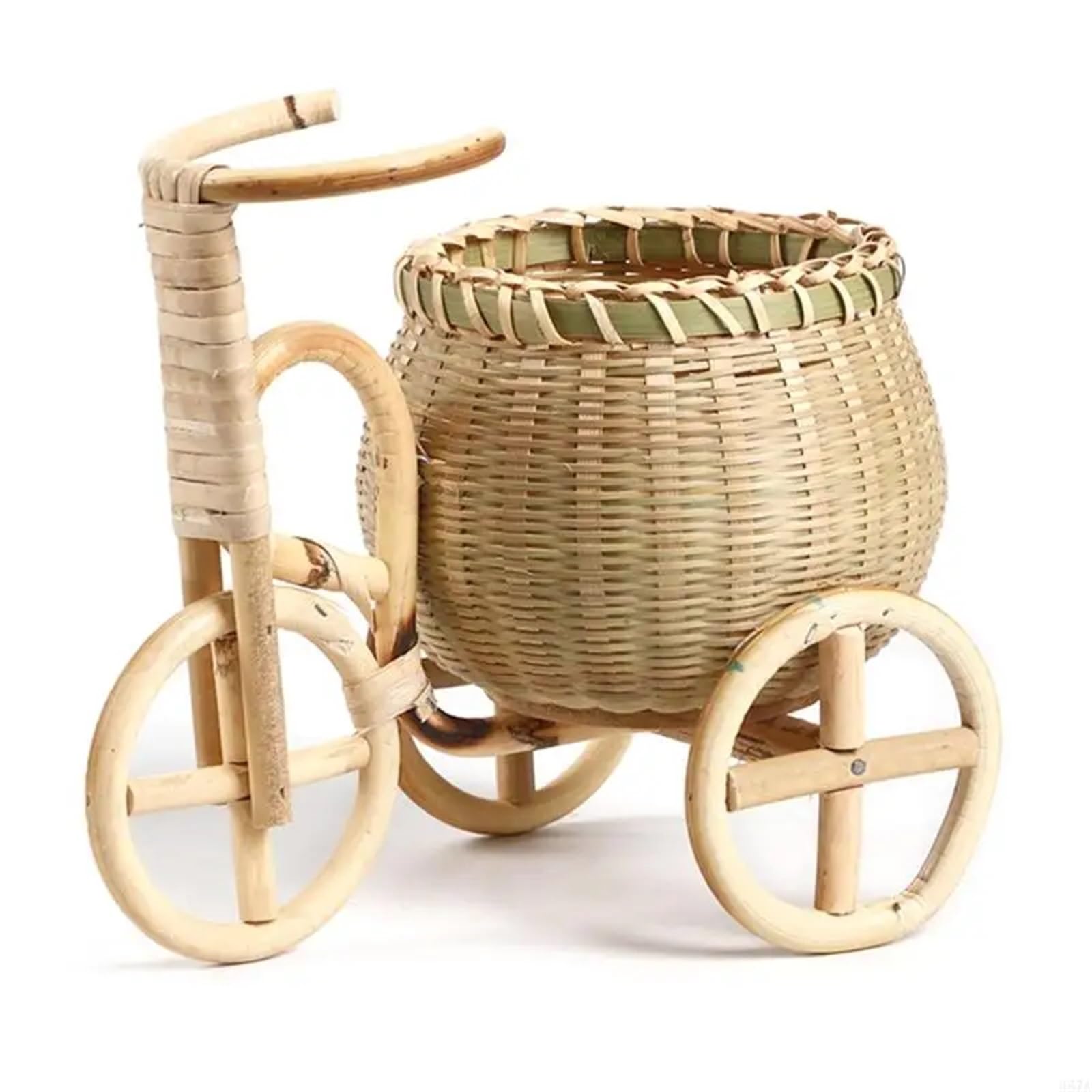 egg basket, Mini Tricycle Wicker Basket Hampers Handmade Eggs Vegetables Food Fruit Dessert Cookies(Style03)