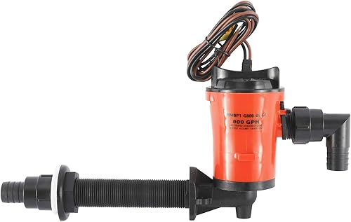 Miniatura 4 de Livewell Pump, 12V 800GPH 4.0A Live Bait Tank Aireador Cartucho Sumergible Barco Bomba de sentina