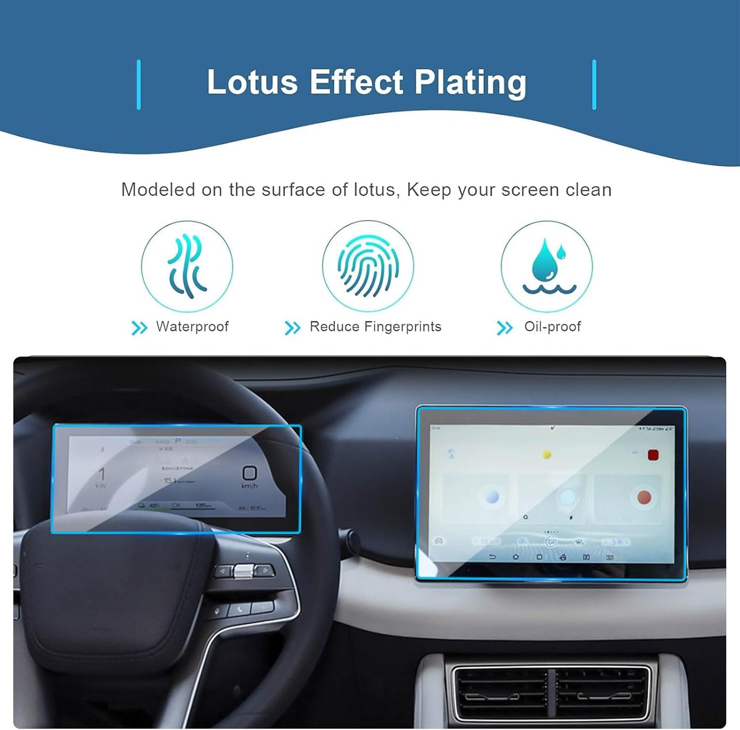 Car Navigation Screen Protector for BYD Yuan UP 2024 2025, 12.8 Inch, Tempered Glass, Scratch-Resistant GPS Screen Protector, Car Film Accessories, 24 Navigation Film 10.1 Inch + Instrument