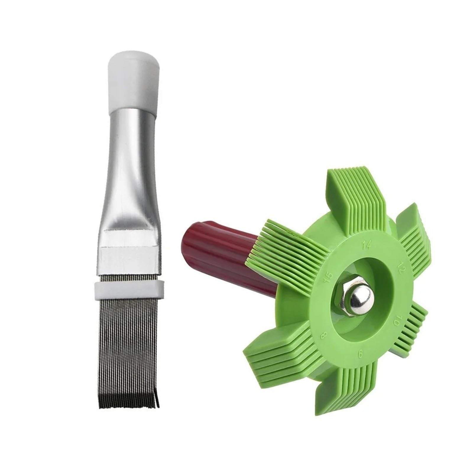 Set universale con pettine a condensatore per radiatore auto, per condizionatore d'aria, strumento per la pulizia delle mani (03)