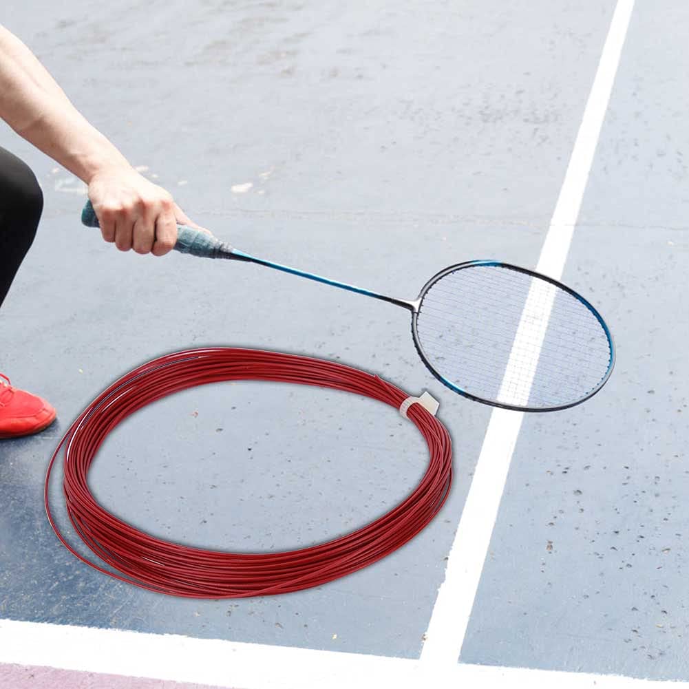 Keenso Badmintonschläger Saite, 2 Stück 10m 0,7–0,8 mm Hohe Flexibilität Badmintonschläger Saite mit 25-30 Pfund Saitenspannung Badminton Saite Ersatz