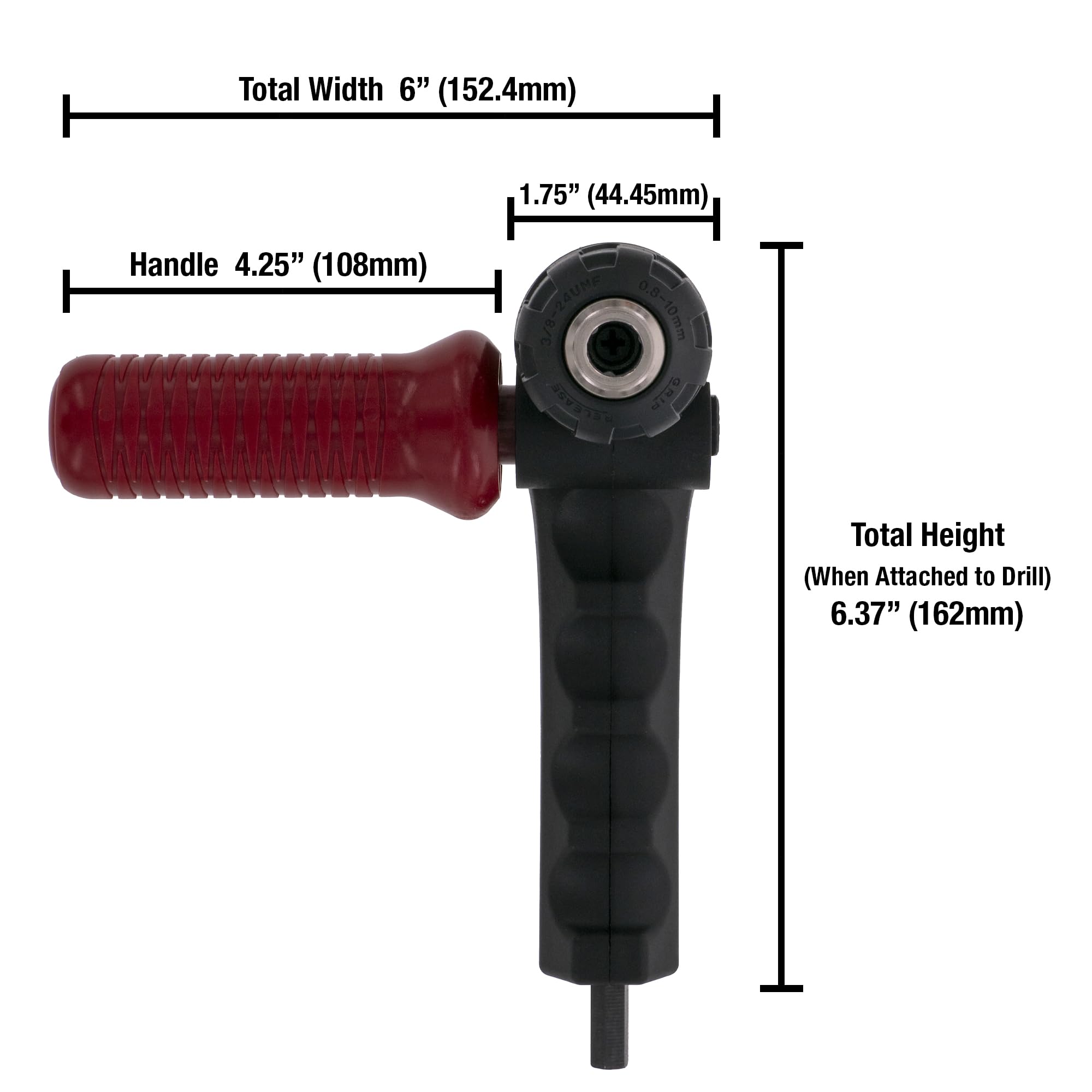 Milescraft 1304 Drill90PLUS - Right Angle Drill Attachment,Black Red