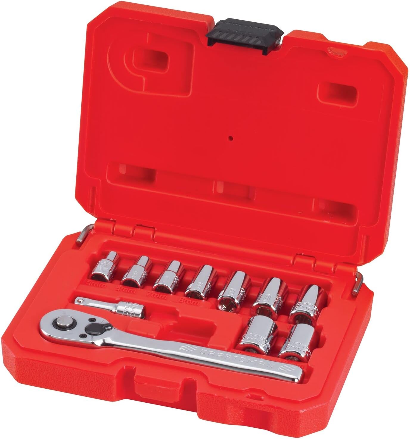 CRAFTSMAN Mechanics Tool Set, Socket Wrench Set, MM, 1/4 Inch Drive (CMMT34861)