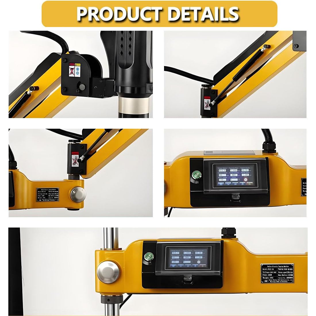 Trapano Maschiatore con Servomotore a Braccio Universale 360, Motore 600w, 312rpm per Lavorazione Filettatura su Acciaio, Alluminio,Plastica E Legno