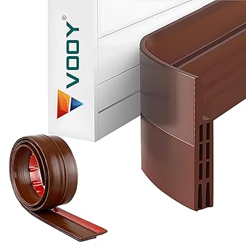 VOOY Door Gap Filler – 39 Inch Silicone Door Bottom Sealing Strip | Self-Adhesive Door Guard for Home | Waterproof Door Dust Protector, Insect & Air Blocker | Door Stopper for Gap Sealing (Brown) - image, photos