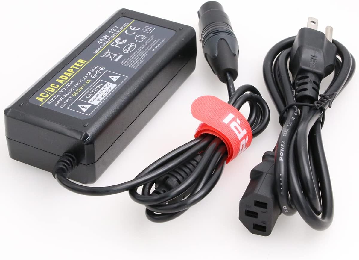 DRRI 12V 4A Power Supply with Original XLR 4Pin Female for Sony FS7 FS5 / PANASONIC HPX 370 AW-RP60GJ AW-PS505a AW-PS551P, AV-HS300G (12V 4A)