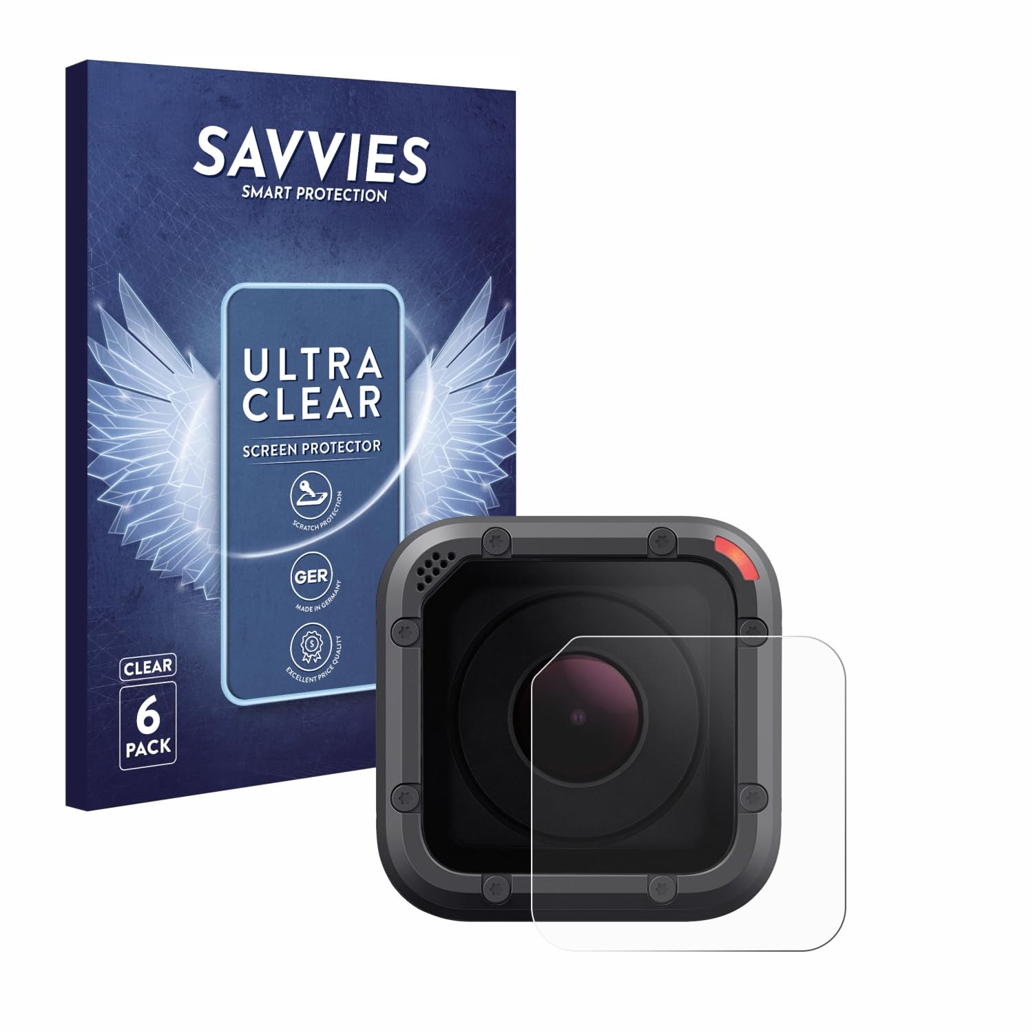 savvies 6 Pezzi Pellicola Protettiva per GoPro Hero 5 Session Lente (Cassa) Protezione Schermo Trasparente