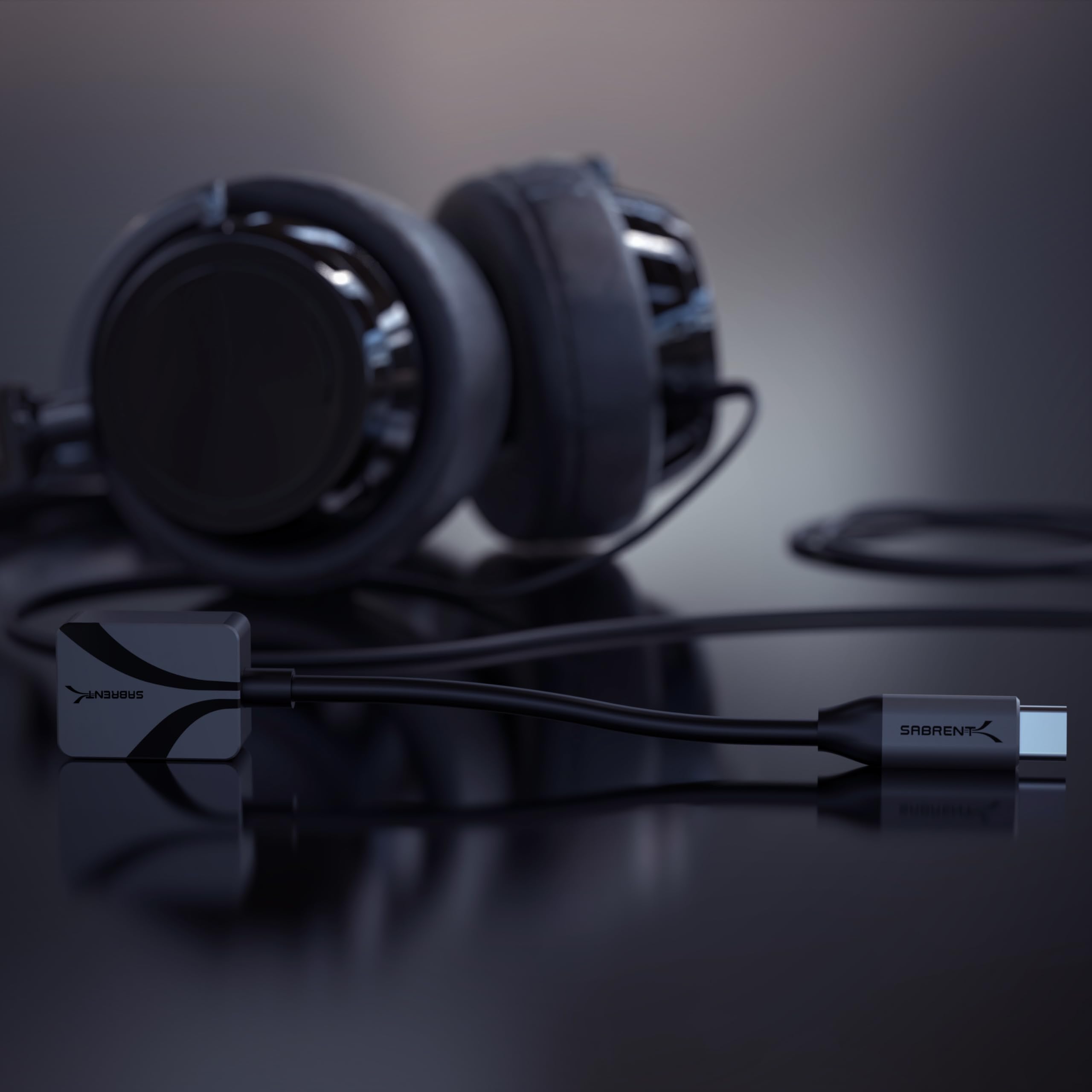 SABRENT Adapter audio USB na 3,5 mm, adapter USB na gniazdo słuchawkowe, karta dźwiękowa, aktualizacja do 24-bitowego 96 kHz dla głębokiej jakości dźwięku (AU-UCMA)