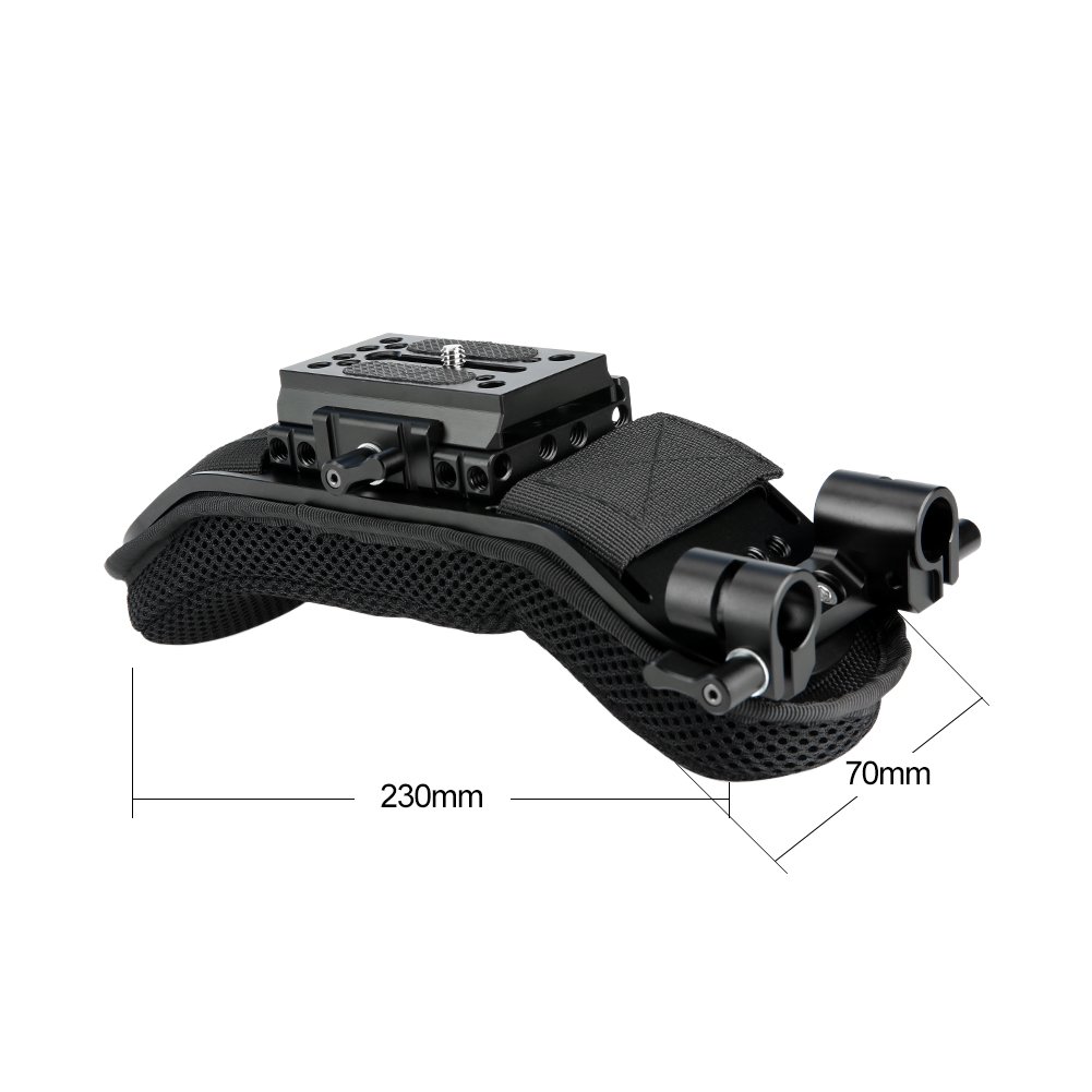 NICEYRIG Épaulière 15 mm avec Dégagement Rapide Plaque de Base 15 mm Rod Clamp pour Vidéo Caméscope Caméra DV/DC Système de Support DSLR Rig