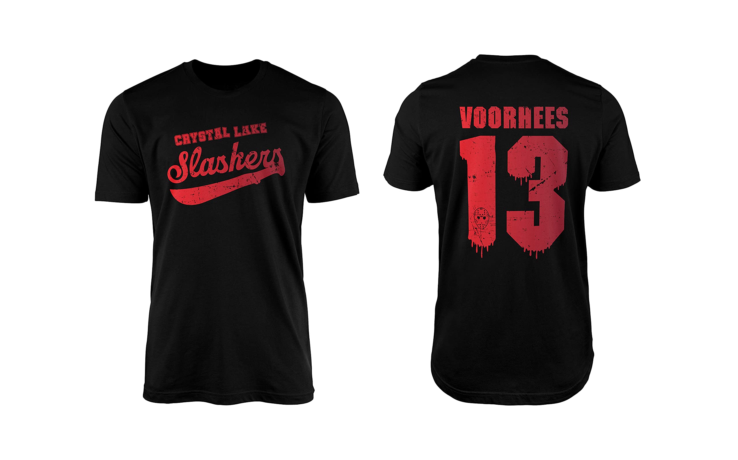 Crystal Lake Slashers Vorhees 13 T-Shirt - Perfect Halloween Birthday Gift Horror Thriller Film 100% Combed Cotton (Black Prime, Small)