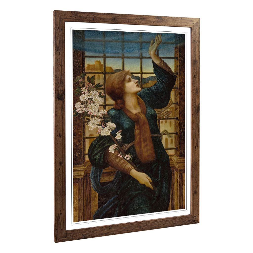 Big Box Art Framed Print of Edward Burne-Jones Hope Design | Wall Art Picture | Home Decor for Kitchen, Living, Dining Room, Bedroom, Hallway, Office, Walnut, A2 / 24.5x18 Inch / 62x45cm