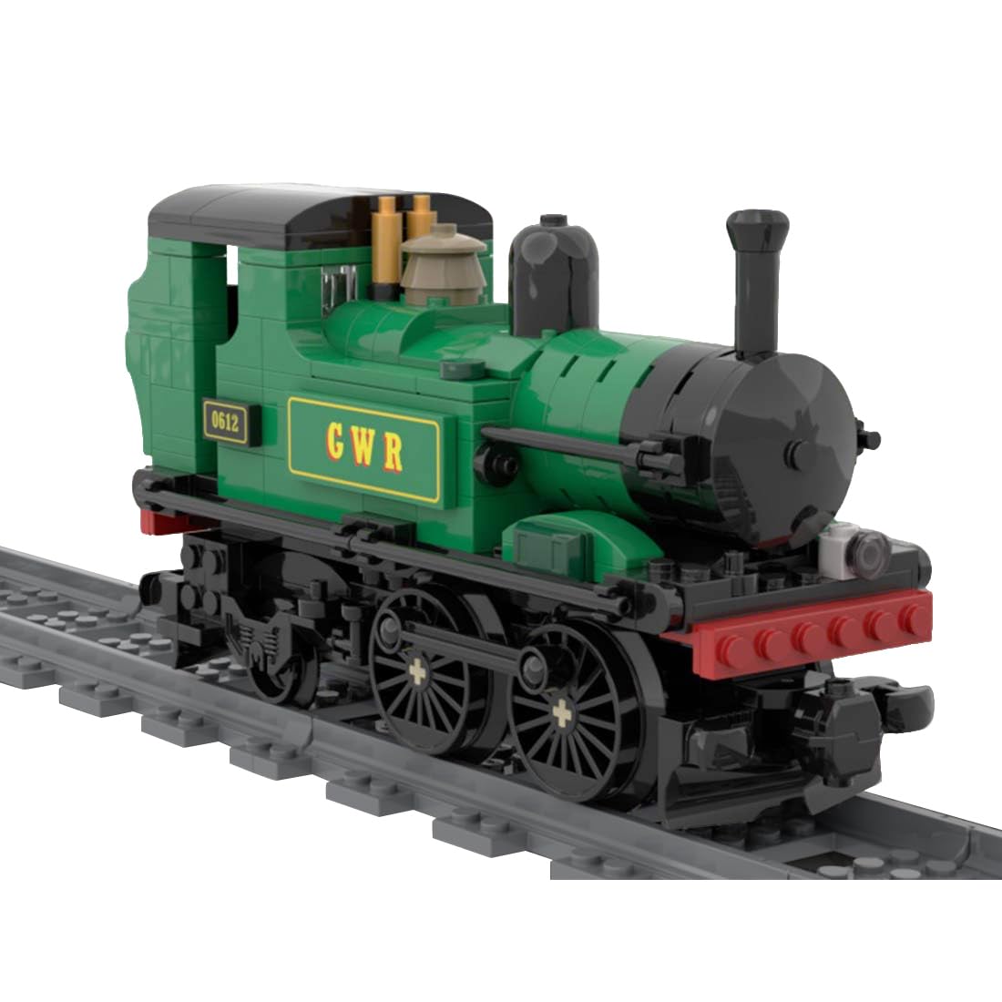 Lunaro British GWR 1400 Class Steam Locomotive Building Blocks Set, Vintage Branch Line Engine Model – Historical Steam Railway for Collectors & Train Enthusiasts (311PCS)
