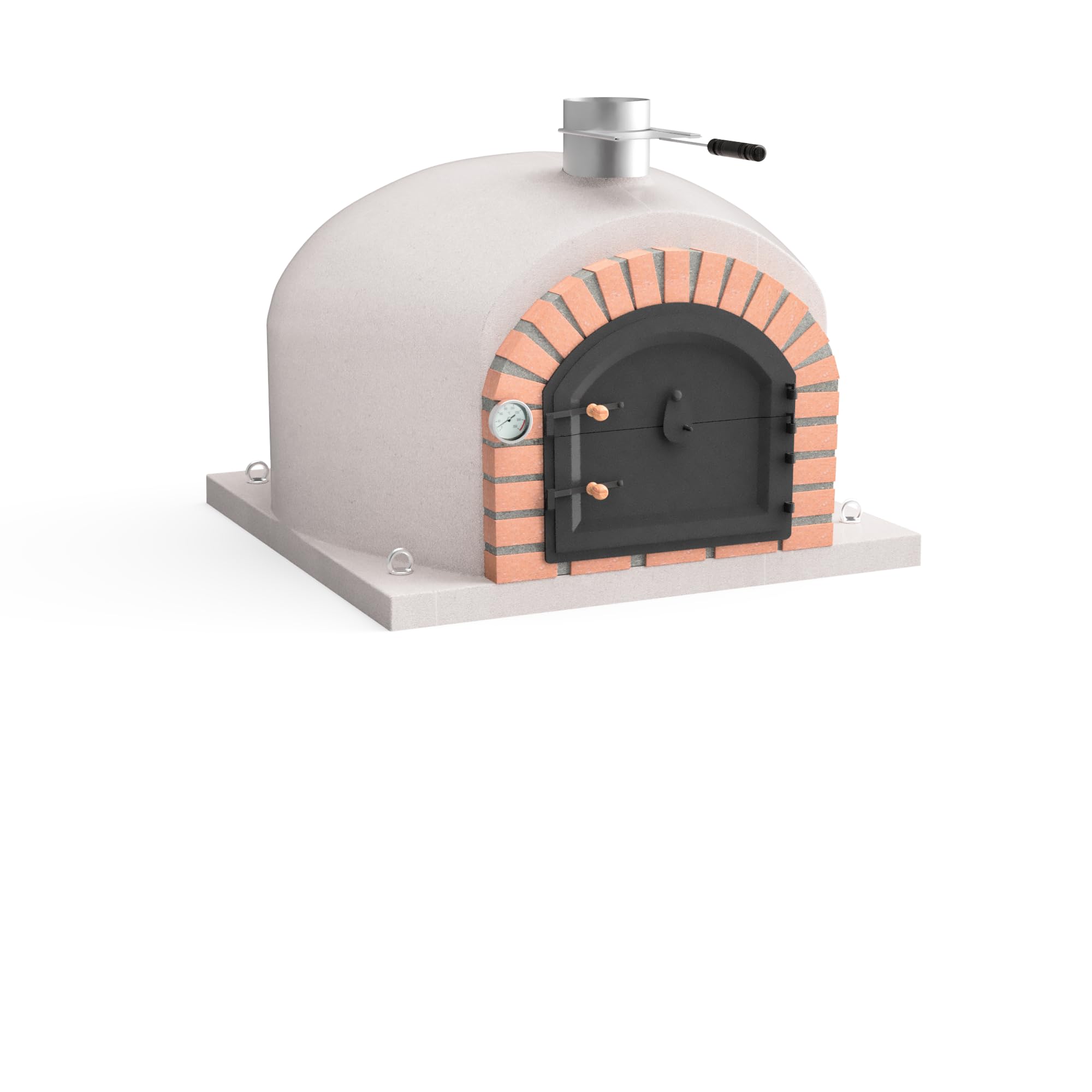 MOVELAR - Horno de Leña Exterior de Obra GRAN CANÁRIA (Burdeos - 120 x 120 x 65 cm) - Horno exterior robusto, cocción con leña, aislado térmicamente, ideal para pizzas y pan - REF: M00130