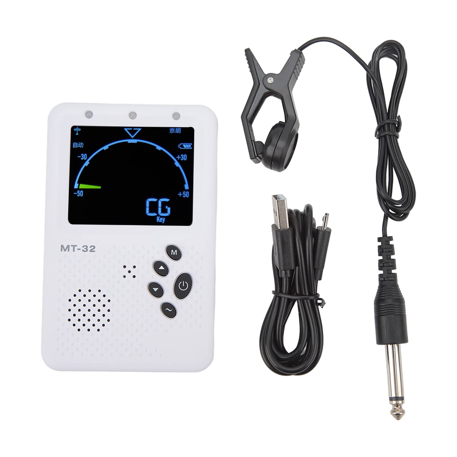 Gavigain 3 in 1 Tuner Metronome Tone Generator, Large Screen, Rechargeable, Wide Tuning Range A0 to C8, Portable Music Practice Tool for Guzheng, Pipa, Erhu