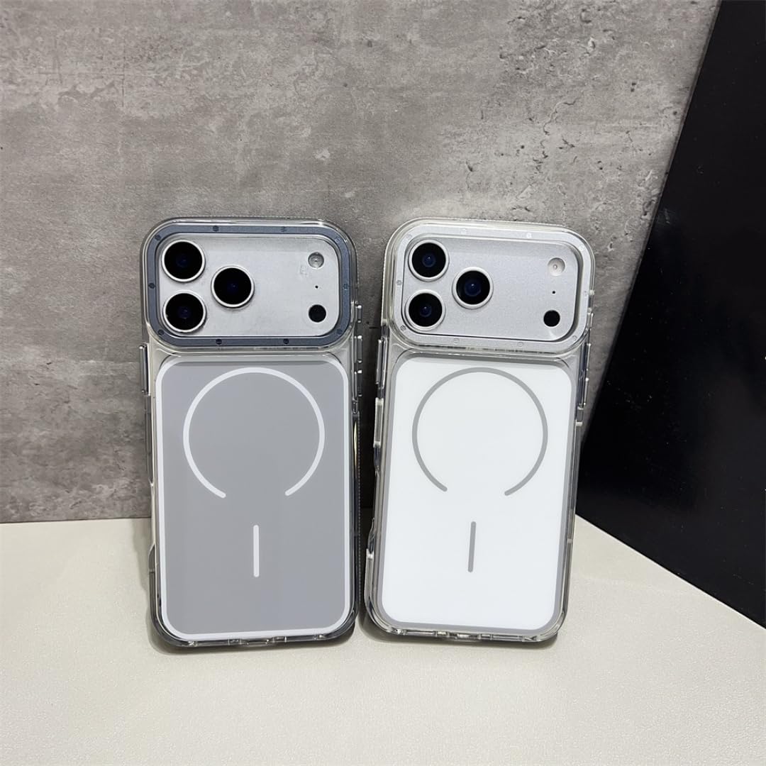 Luksusowe, dwukolorowe, przezroczyste etui z mocnym magnesem do iPhone'a 17 Pro Max Air 16 Plus 15 14 13 12 11, tylna obudowa (do iPhone'a 13/biała)