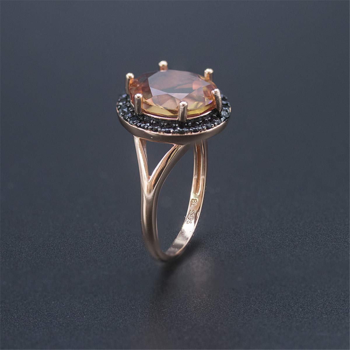Anello Sultanit che cambia colore in argento Sterling 925 Nano Diaspore Gemma Belle Gioielli Nozze Halo Anelli per le Donne Regalo di Natale